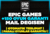 ⭐(MAİL DEĞİŞEN) EPİC GAMES +150 OYUNLU RANDOM⭐