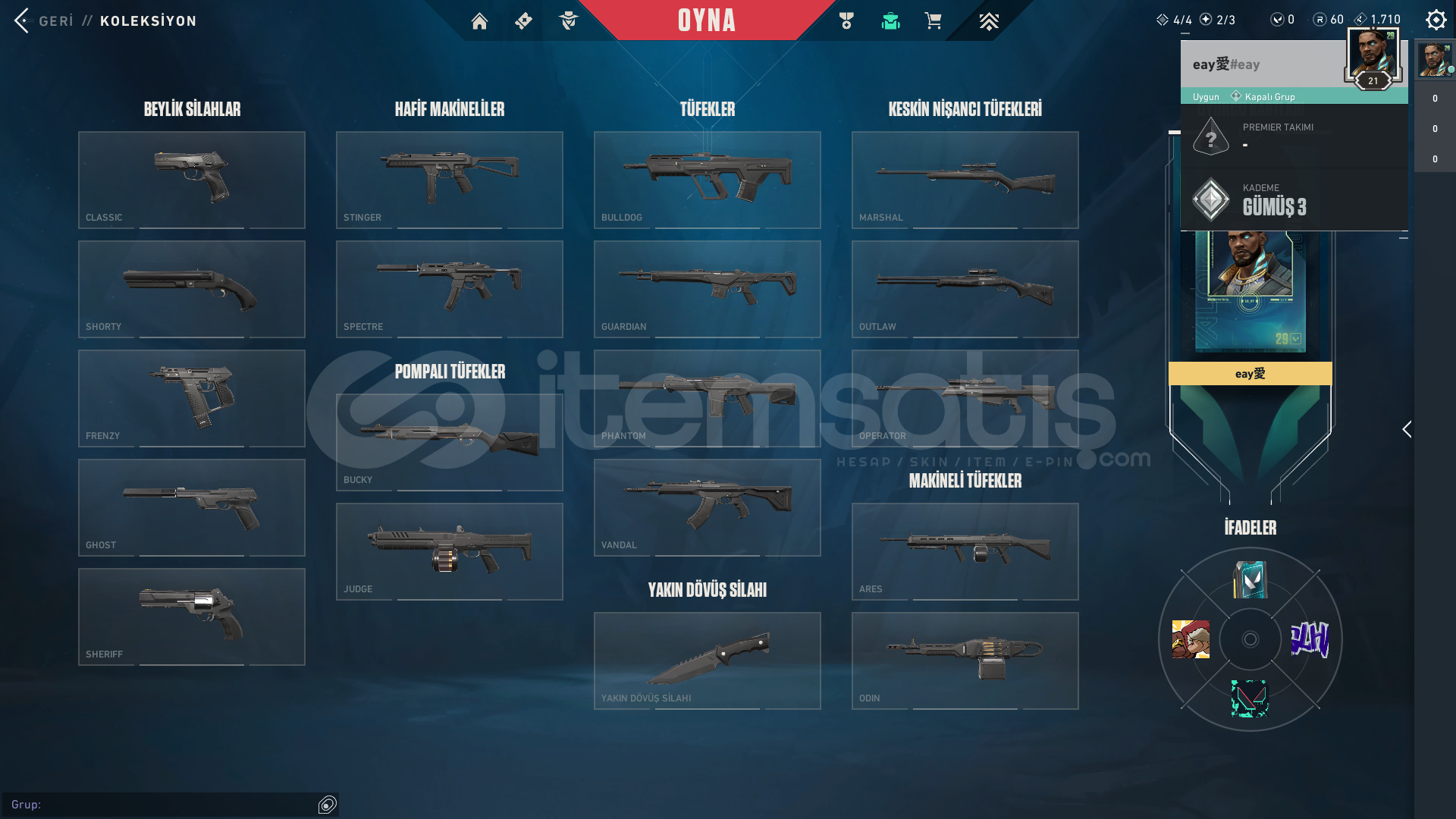 MAİL DEĞİŞEN GÜMÜŞ 3 VALORANT HESABI MAİL DEĞİŞEN GÜMÜŞ 3 VALORANT HESABI