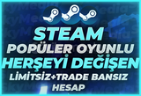 ⭐[MAİL DEĞİŞEN] STEAM POPÜLER OYUNLU HESAP⭐