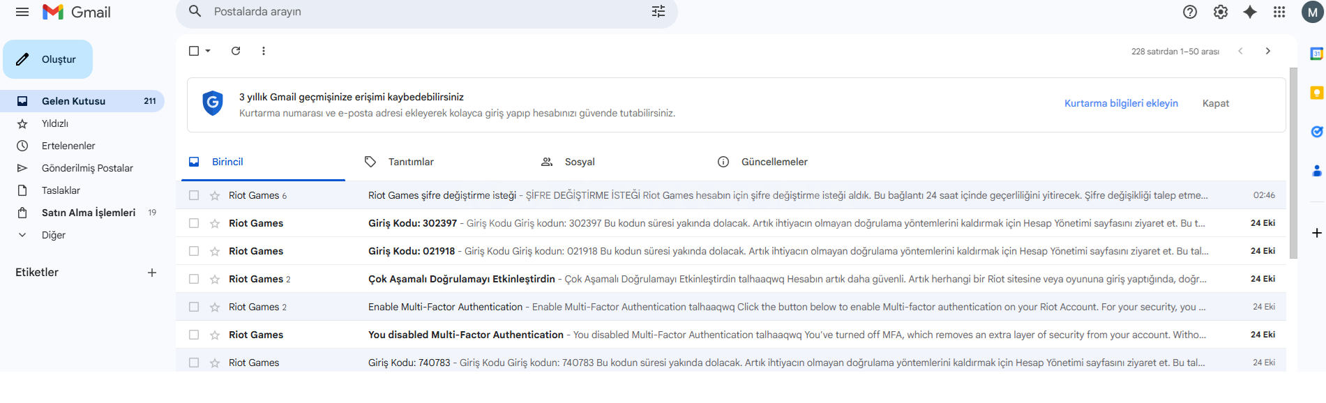 Mail problemi Mail problemi