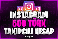 ⭐MAİL TESLİM İNSTAGRAM 500 TÜRK TAKİPÇİLİ HESAP