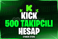 ⭐[MAİL TESLİM] KİCK 500 TAKİPÇİLİ HESAP