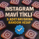 MAVİ TİKLİ 5 ADET BAY/BAYAN RANDOM HESAP