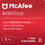 McAfee 1 yıllık antivirüs