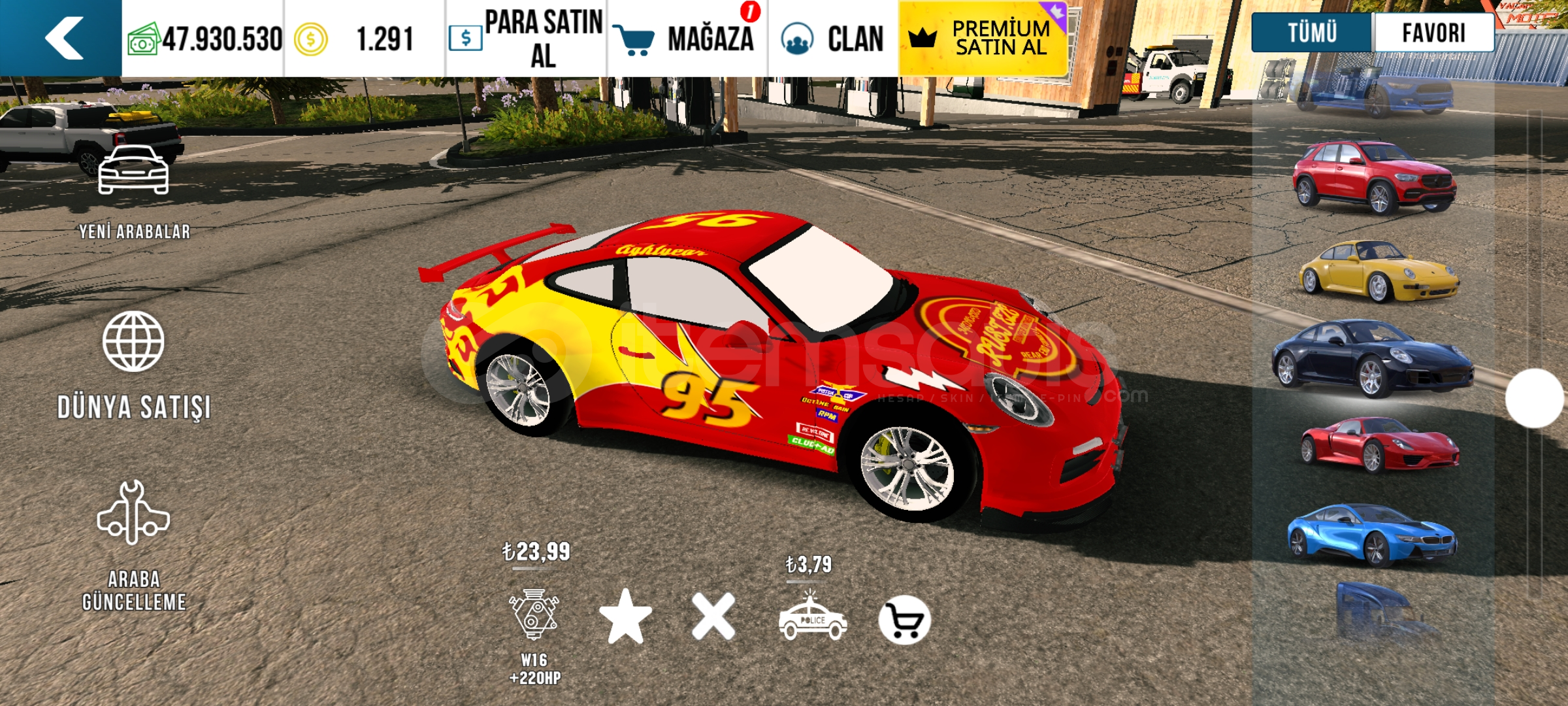 McQueen Çizimli Porsche McQueen Çizimli Porsche