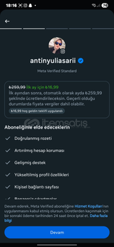 Meta 16 TL 1000 Takipçili full aktif hesap