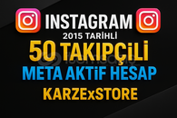 META AKTİF✅ 50 ve 100 arası Takipçili 2015 Hesap
