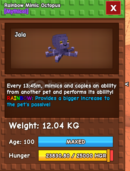 MİMİC OCTOPUS RAİNBOW 100 AGE 12 KG MİMİC OCTOPUS RAİNBOW 100 AGE 12 KG