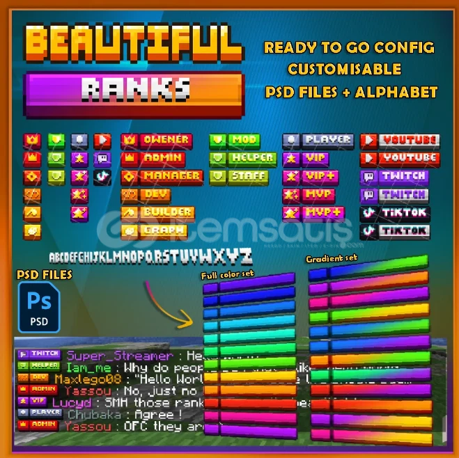 ⭐Minecraft Beautiful Ranks Paketi⭐ ⭐Minecraft Beautiful Ranks Paketi⭐
