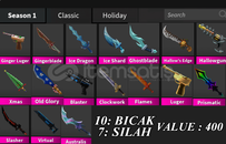 MM2/ 10 tane bıcak 7 tane silah