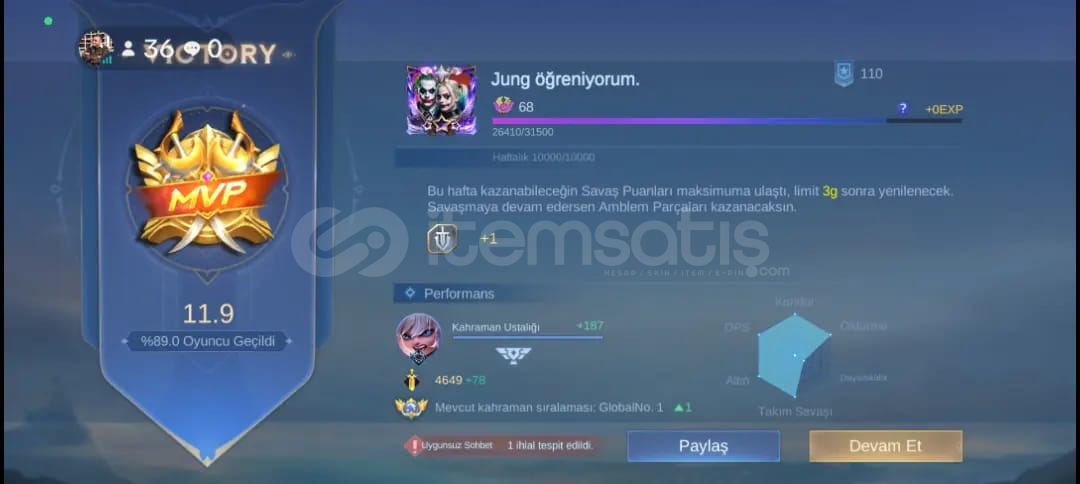 Mobil LEGENDS yıldız yükseltme BOOST