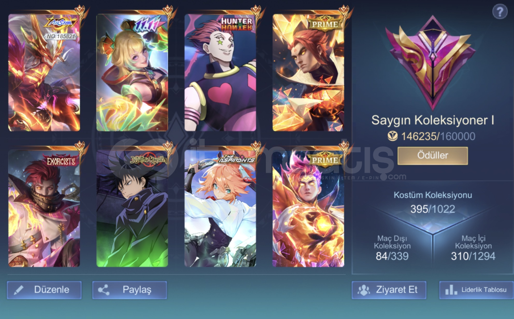 SAYGIN KOLLEKSYONER 146K PUANLI HESAP