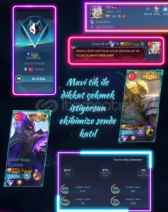 Mobile legends tikli ekibe alım Mobile legends tikli ekibe alım