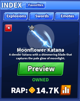Moonflower Katana (tarihin en uygunudur)