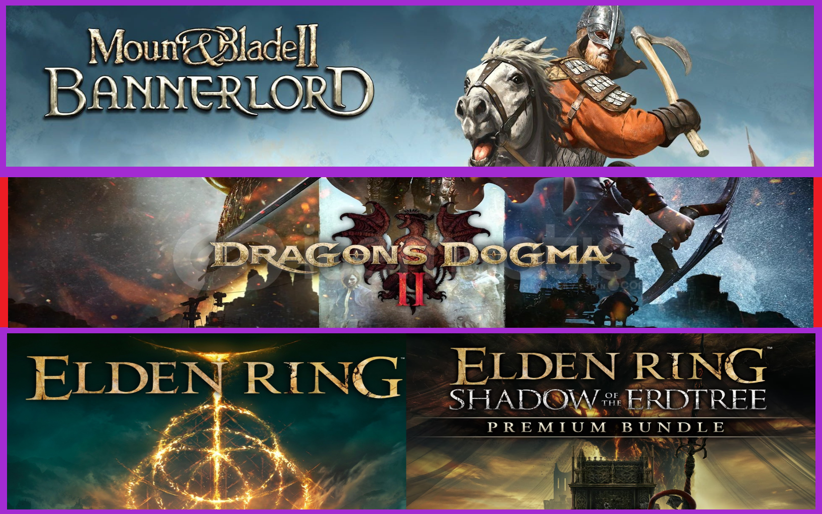Mount & Blade II + Dragons Dogma 2 + Elden Ring Mount & Blade II + Dragons Dogma 2 + Elden Ring