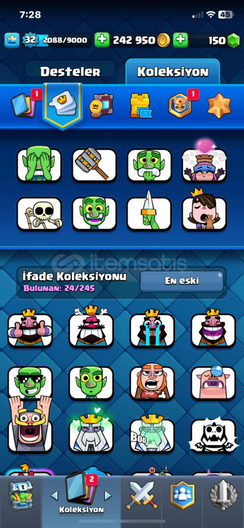 Mükemmel 5500 kupalı DOPDOLU kartlı hesap Mükemmel 5500 kupalı DOPDOLU kartlı hesap