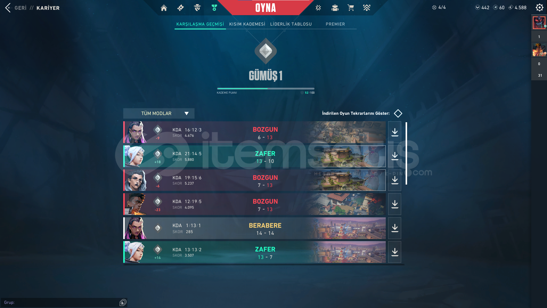 ⚡ Mükemmel Valorant Main Hesap – 5 Vandal Skin ⚡ Mükemmel Valorant Main Hesap – 5 Vandal Skin