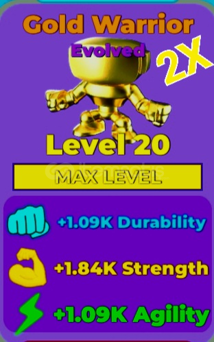 Muscle Legends - 2X Gold Warrior Max Level  Muscle Legends - 2X Gold Warrior Max Level