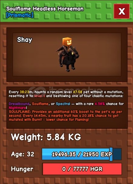 Mutasyonlu Headless Horseman GAG Mutasyonlu Headless Horseman GAG