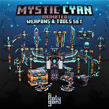 ⭐Mystic Cyan Animated Weapons & Tools Set⭐