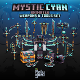 ⭐Mystic Cyan Animated Weapons & Tools Set⭐