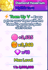 1x Mythic Diamond Hexarium Team up v max lvl 