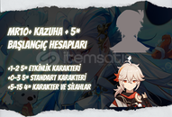 NA | MR10+ Kazuha + 5* - Başlangıç Hesapları NA | MR10+ Kazuha + 5* - Başlangıç Hesapları