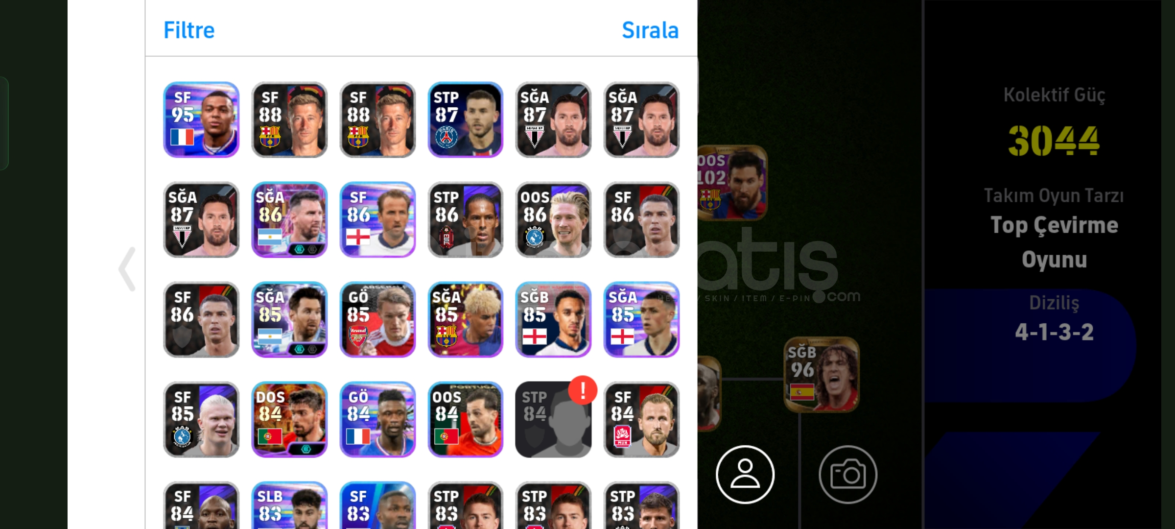 NADİR İLK 11 İKONLU HESAP NADİR İLK 11 İKONLU HESAP