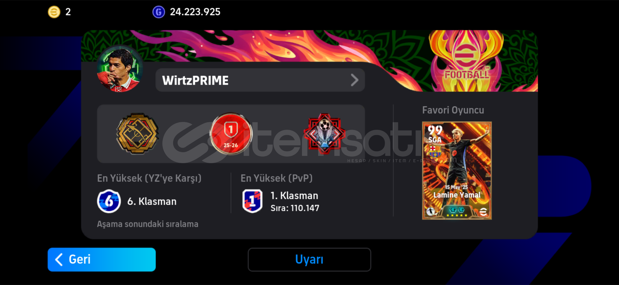 ⭐️3290+ NADİR ROZETLİ KLASMAN HESABI⭐️ ⭐️3290+ NADİR ROZETLİ KLASMAN HESABI⭐️