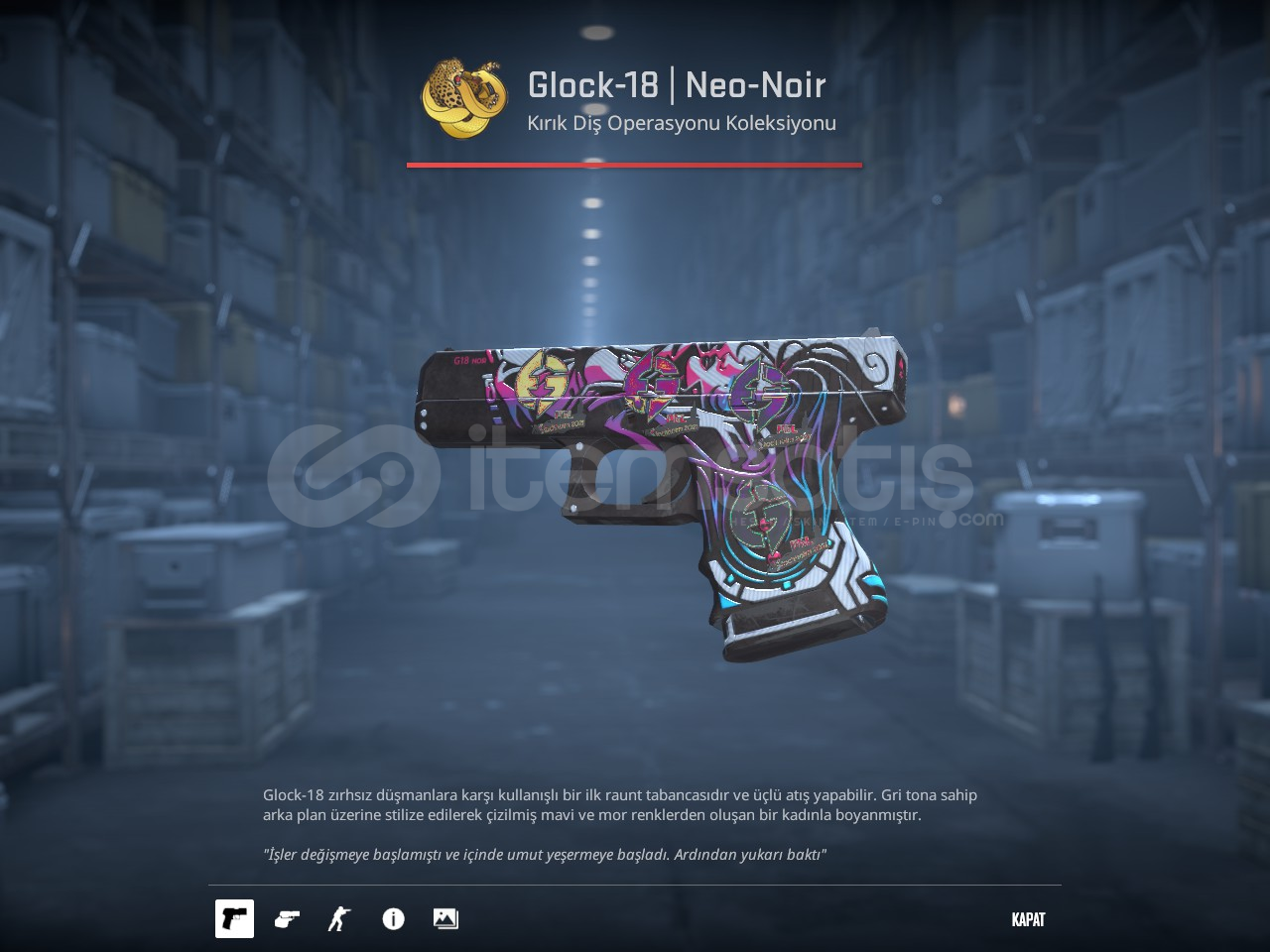 NADİR STİCKERLİ GLOCK-18 NEO NOİR NADİR STİCKERLİ GLOCK-18 NEO NOİR