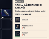 Namlu Ağız Baskısı 3 Taslak