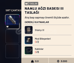 NAMLU AĞIZ BASKISI III TASLAĞI