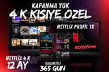 ⭐NETFLİX 4K 12 AYLIK ⭐KAPANMA YOK + KİŞİ ÖZEL