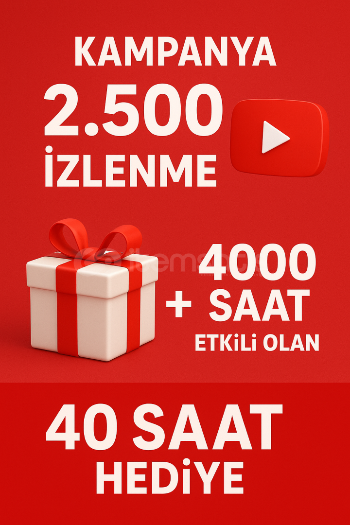 Ömür boyu garanti 2.500izlenme hediye 40saat Ömür boyu garanti 2.500izlenme hediye 40saat