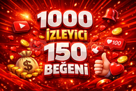 ⭐[ÖMÜR BOYU GARANTİ] Youtube 1000-150⭐