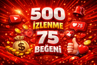⭐[ÖMÜR BOYU GARANTİ] Youtube 500-75⭐