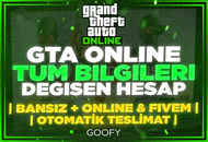 ⭐ONLİNE+FiveM GTA 5 STEAM TÜM BİLGİLERİ DEĞİŞEN