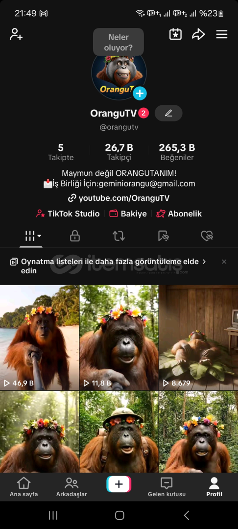 OranguTV 26 Bin Takipçili Hesap OranguTV 26 Bin Takipçili Hesap