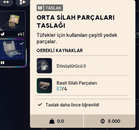 ORTA SİLAH PARÇALARI TASLAK