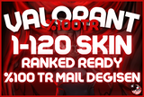 OTO⭐%100TR 1-120 SKİN Ranked Ready MAIL DEĞİŞEN