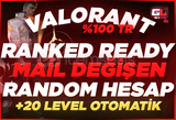 [OTO]⭐%100TR MAİLLİ RANKED READY +20 LEVEL
