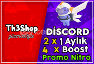 ⭐(OTO) 2x1 Aylık Nitro Promo + 4x Boost⭐ ⭐(OTO) 2x1 Aylık Nitro Promo + 4x Boost⭐