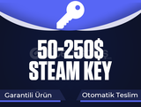 Min 50-250$ / 1600-8000₺ Steam Key [Garanti]