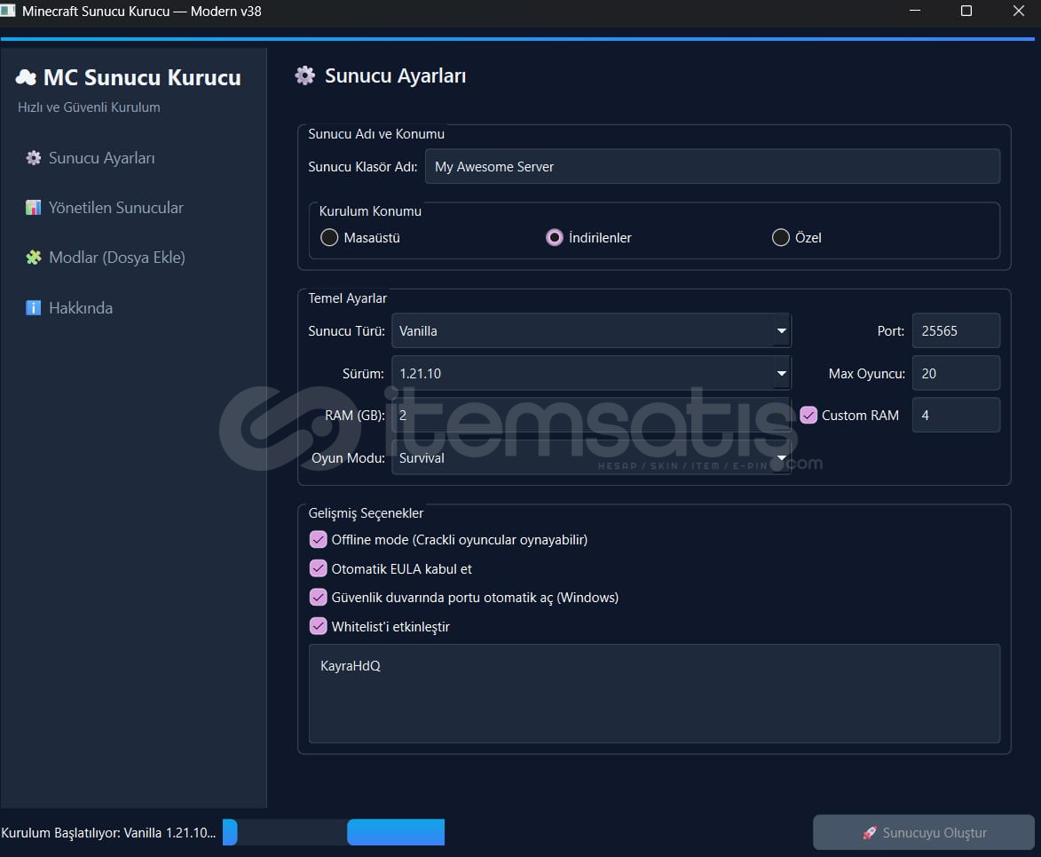 ⭐Minecraft Sunucu Oluşturucu  ⭐Minecraft Sunucu Oluşturucu