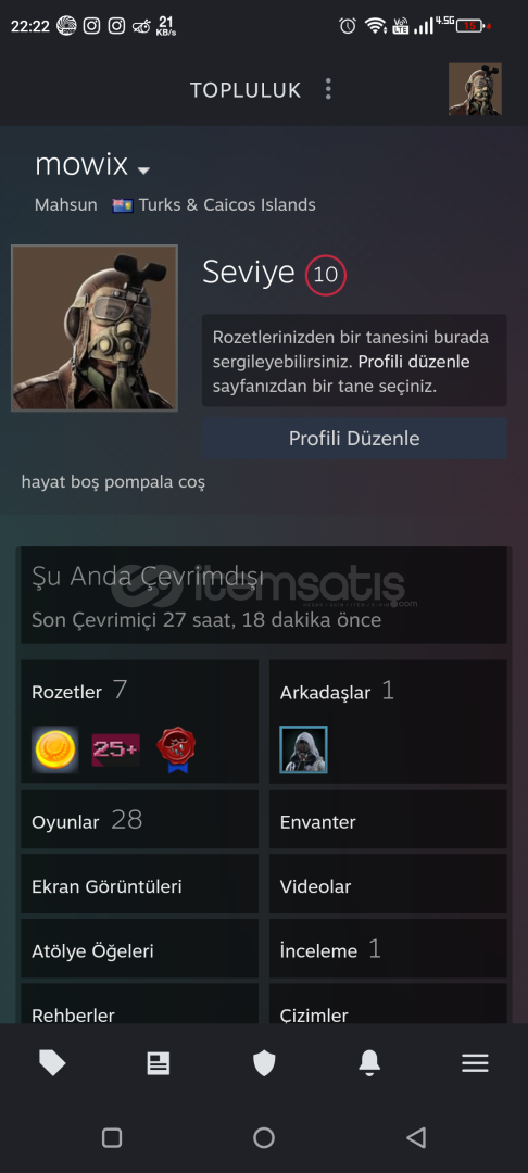 OYUN DOLU STEAM HESABI OYUN DOLU STEAM HESABI
