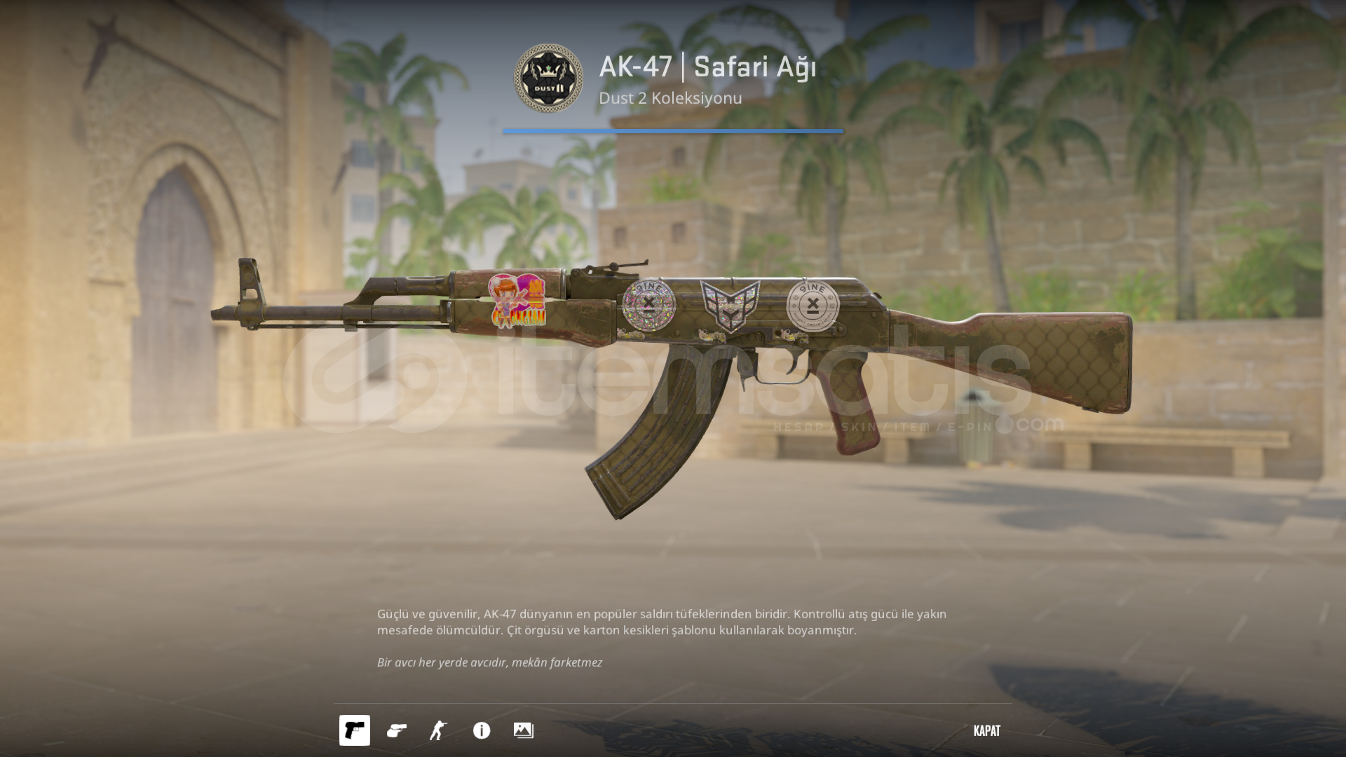 ✨4x stickerli AK-47 | Safari Ağı✨ ✨4x stickerli AK-47 | Safari Ağı✨