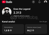 PARA KAZANMASI AÇIK 2.3K ABONELİ YOUTUBE KANALI
