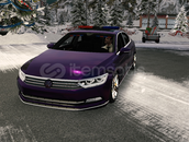 Passat polis arabası ve krom jant HD logo çizim