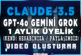 (PAYLAŞIMSIZ) 1 AYLIK CLAUDE 3.5 - GPT4o 