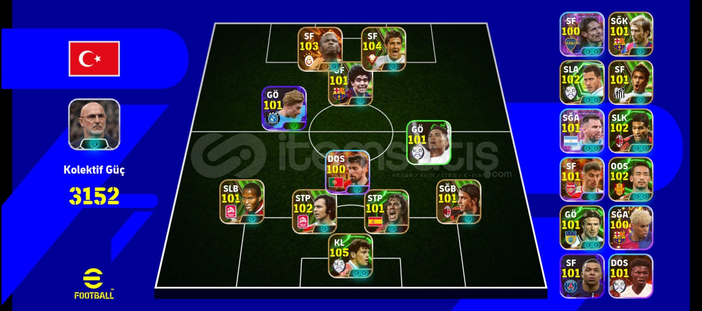 Pes 3152 Güç Dopdolu 107 Osimhen li Hesap Pes 3152 Güç Dopdolu 107 Osimhen li Hesap